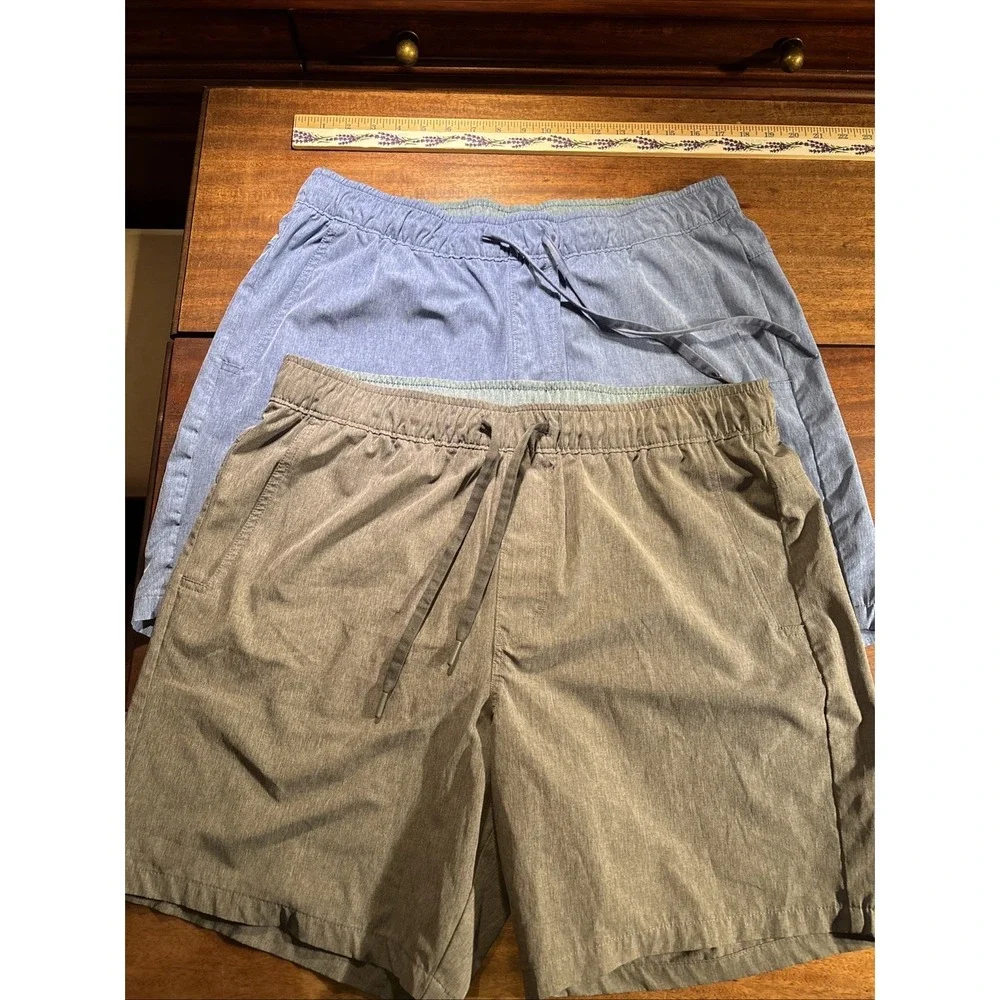 Lot Of Two Men's Sz XL Eddie Bauer Swim Shorts Unlined‎ Blue And Gray